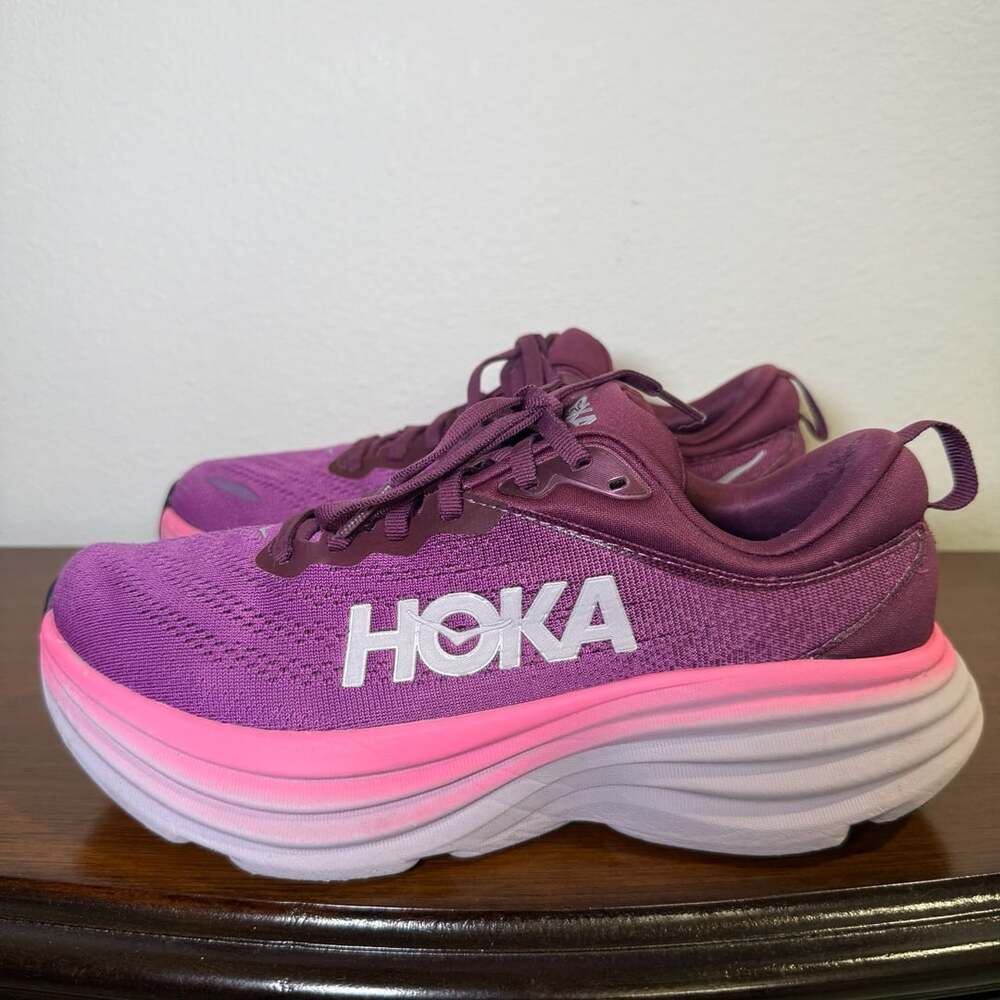Hoka One One Women's Bondi 8 Running Shoes Beautyberry Grape Wine Size 7.5B